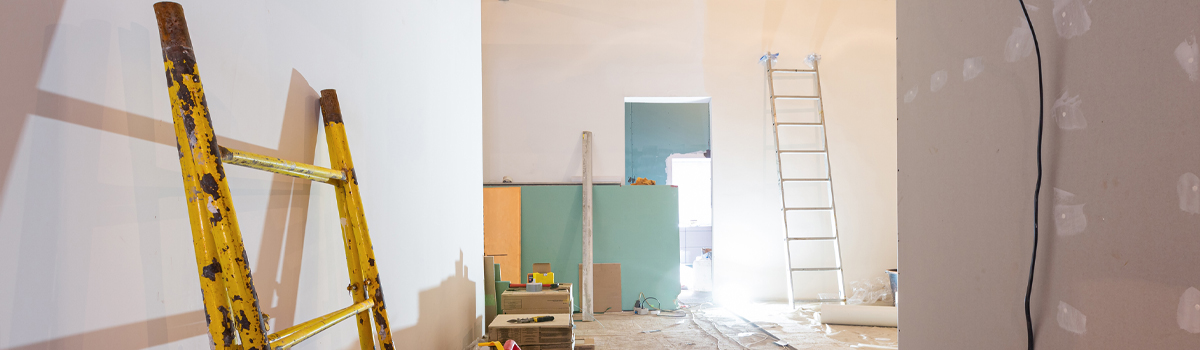 Interior of home remodel in process